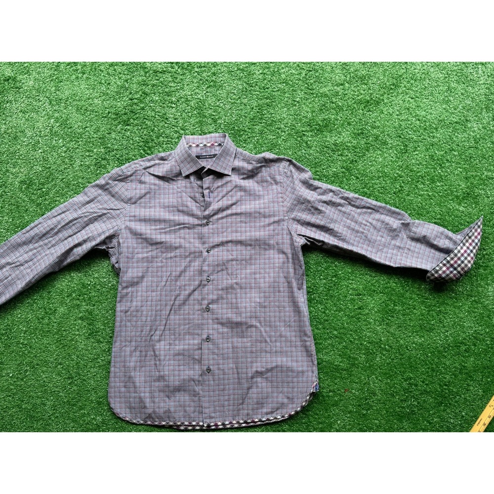 Hammer Made Mens 43 17 Button Down Shirt Long Sleeve Micro Check Multi Color L